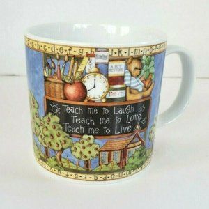 Vtg Teach Me To Laugh Large Oversize Coffee Mug